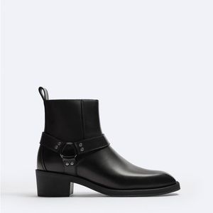 NWT Zara BUCKLE COWBOY BOOTS